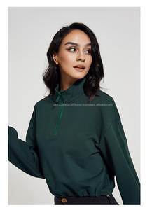 Sudadera Deportiva de Manga Larga con Capucha para Mujer, 100% Algodón, Lisa, para Correr, Fitness, con Media Cremallera y Tirantes Ajustables para Deportes de Invierno - Product Image 6