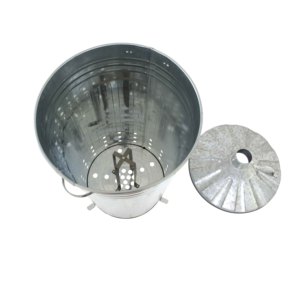 Outdoor leaf burner <b>bin</b> Galvanized steel incinerator Garden debris trash can Round <b>burn</b> barrel with lid Debris Trash Can - Product Image 5