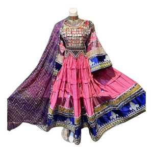 Nouvelles robes afghanes vintage, best-sellers, en georgette et mousseline, robes afghanes sur mesure dans des couleurs personnalisées avec décoration en dentelle pour mariage et fêtes. - Product Image 1