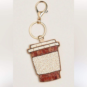Porte-clés brodés de perles artisanales, style chic classique, breloque décorative pour sac, fait main, écologique - Product Image 3