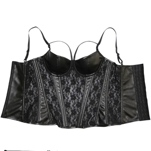 Corsé de cuero transpirable de color liso sexy para mujer, faja moldeadora con varillas, top tipo bustier, prenda exterior. - Product Image 4