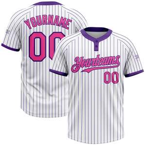 Camiseta de Softbol al por Mayor, de Manga Corta con Dos Botones, 100% Poliéster Transpirable, Personalizable con Nombre de Equipo, Servicio OEM ODM - Product Image 5