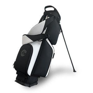 Bolsa de Golf Plegable Unisex de Cuero PU, Impermeable, Negra, con Doble Correa, Ligera, con 4 Divisores, Logotipo Bordado Personalizado - Product Image 1