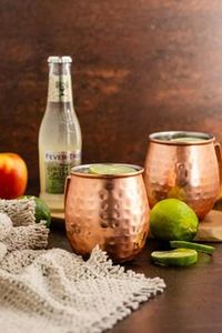 Juego de tazas de cobre martillado Crimson Horizon, tazas reutilizables para bebidas, tazas metálicas premium para servir cócteles, duraderas - Product Image 2