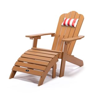 Racconto per tutte le stagioni marrone Adirondack poggiapiedi ottomana in plastica resistente allo sbiadimento mobili da giardino per giardino esterno - Product Image 5