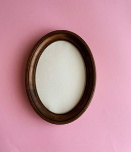 Brown Oval <b>frame</b> wooden oval <b>frame</b> <b>frame</b> on the <b>wall</b> - Product Image 5