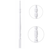 Balustre carré en peuplier moderne et écologique à prix abordable, apprêté blanc, pour escaliers d'hôtel, d'appartement et de balcon 1