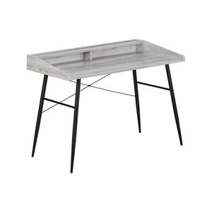 Scrivania Moderna Contemporanea da 48 Pollici per Ufficio Domestico con Ripiani Portaoggetti, Laminato Grigio e Metallo Nero per Lavoro con Laptop - Product Image 2