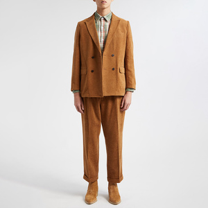 Nouveau manteau court en laine pour homme, doublure épaisse, double boutonnage, revers cranté, coupe classique, marron, vêtement d'extérieur d'hiver - Product Image 4