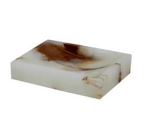 Natural White Onyx Stone Soap Dish Rectangular Bathroom <b>Accessories</b> Luxury Hotel Soap Holder Wholesale - Product Image 1