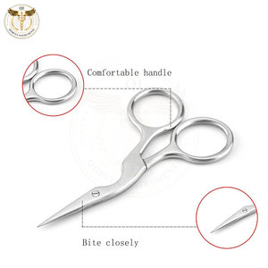 Ciseaux à sourcils incurvés en acier inoxydable de qualité supérieure, vente en gros, service OEM, faible MOQ, fabriqué au Pakistan - Product Image 4