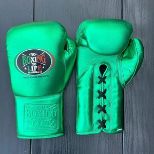 Wholesale Price Manufacturer Real Leather <b>Laced</b> Customize Blue <b>White</b> No Boxing No Life Boxing Gloves Training Sparring Gloves - Product Image 2