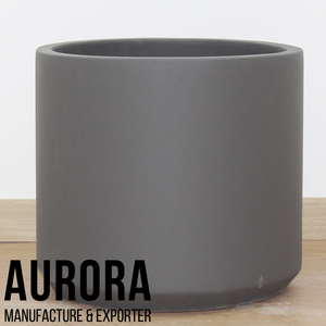 AURORA POTS AUFC028 Ensemble de pots à fleurs minimalistes en béton avec trou de drainage, écologiques, gris, pour l'intérieur/l'extérieur, jardinières pour la maison - Product Image 6
