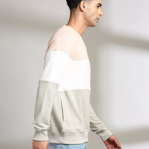 Sweat-shirt unisexe surdimensionné à col rond personnalisé, motif uni, manches longues, 100% coton - Product Image 5