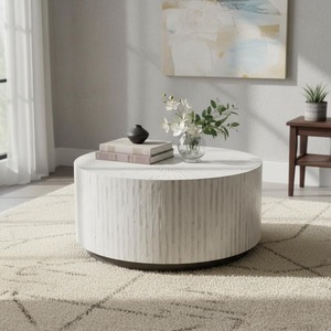 Table basse de luxe faite à la main en os incrusté, écologique, pour salon, style nordique minimaliste, décoration intérieure, artisanat unique, couleur personnalisable - Product Image 5