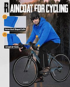 Veste de pluie longue à capuche imperméable et coupe-vent pour homme Hemistyles avec col montant - élégante et pratique - Product Image 4