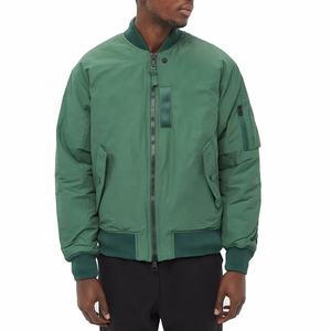 Chaqueta Bomber Casual de Invierno para Hombre, Estilo Racer, con Botones, de Piel de Oveja, Bordado Personalizado, Parches, Lisa, Estándar, Satinada, de Gran Venta - Product Image 1