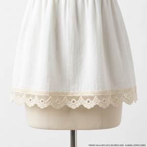 Vente en gros de dentelle guipure GPO crème de 10 mm, 20 mètres par emballage, pour robes de bébé, bordure de coussin, scrapbooking, artisanat, couture, décoration, en vrac - Product Image 4