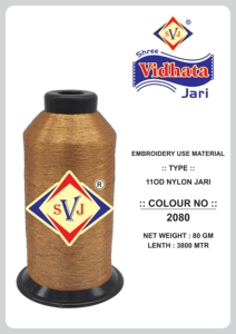 Hilo Metálico Plateado de Alta Tenacidad SHREE VIDHATA JARI M-GOLD 110D 5900 Metros, Hilo Metálico para la Industria Textil - Product Image 2