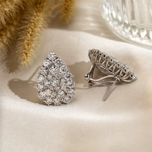 Boucles d'oreilles clous en or blanc pour femme, diamants ronds taille brillant, luxe, mariage, diamants de laboratoire certifiés IGI couleur D - Product Image 6
