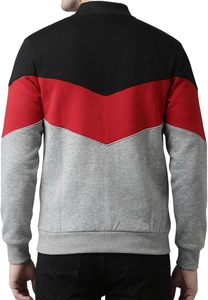 Blousons bomber pour hommes style Letterman à trois tons décontractés avec fermeture éclair - Product Image 3