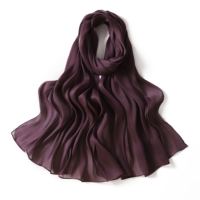 Hijab en crêpe brillant effet soie froissé, léger, séchage rapide, antibactérien, long, pour l'été, style européen, sur mesure, neuf