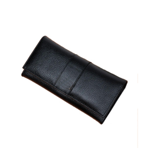 Women's Long Pu Wallet Zipper Closure Large Capacity Minimalist Design Daily Use <b>Wristlet</b> Bag Black RFID Blocking Polyester - Product Image 4