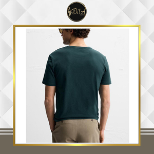 Camiseta de algodón lisa para hombre, de manga corta, con cuello redondo, de calidad confiable, en oferta, de un fabricante líder. - Product Image 3