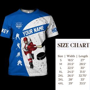 เสื้อยืดฮ็อกกี้น้ำแข็งของผู้ชายแบบซับลิเมชั่นแบบเต็มตัวเครื่องแต่งกายกีฬาแบบพอดีตัวออกแบบได้เองผลิตจากโพลีเอสเตอร์ - Product Image 3