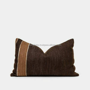 ปลอกหมอนผ้าแจ็คการ์ดลายเรขาคณิตสีทึบสไตล์ยุโรปผ้าฝ้ายทอ50x50มีซิปปิดสำหรับตกแต่งบ้านห้องนั่งเล่น - Product Image 1