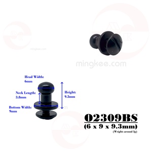 MING KEE METAL 6mm Matt Black Head Collar <b>Stud</b> for Leather Belt Use of Thin or Thick Strap with Round Ball Metal Collar <b>Studs</b> - Product Image 1