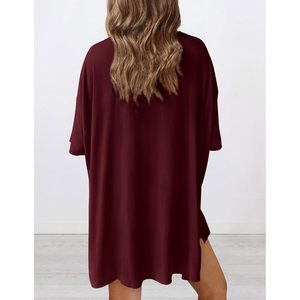 Conjunto de Dos Piezas Personalizado para Mujer, Verano 2025, Estilo Casual, Camiseta Holgada de Canalé y Pantalones Cortos de Ciclista, Talla XS, para Viajes al Aeropuerto - Product Image 3