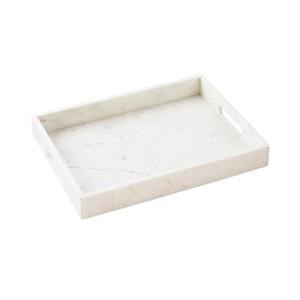 Bandeja Rectangular de Mármol Blanco Natural de Alta Calidad con Asas, Ecológica, Decorativa para Bodas, Plato de Cocina a Bajo Precio - Product Image 1
