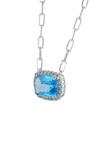 Colgante de Topacio Azul en Plata de Ley 92.5 KLSP-50600 - Product Image 3