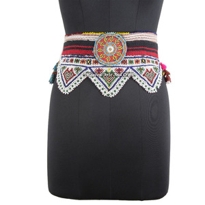 Vintage Belt Belly Dance Bead Afghani Traditional Waist Belt Kuchi Tribal BB018 <b>Old</b> Banjara Real Vintage Handmade Beaded Belts - Product Image 1
