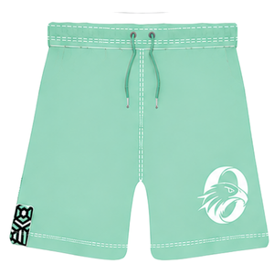 Ensemble short et maillot de rugby géométrique vert menthe, noir et blanc, à manches courtes, col rond, personnalisable, respirant, pour entraînement et équipe sportive - Product Image 4