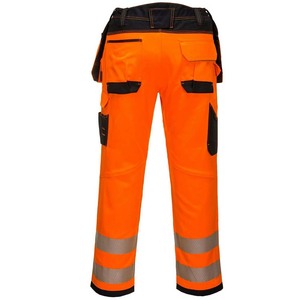 <b>Hi</b>-<b>Vis</b> <b>Orange</b> Safety Workwear Pants Multi-Pocket Cargo <b>Trousers</b> Reflective Tape Men's Construction Work Pants Durable Uniforms - Product Image 3