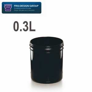 Seau en plastique de 0,3 L avec couvercle, noir, en PEHD, avec bande de déchirement et insert, pour peinture de modélisme haut de gamme et encre d'impression spéciale - Product Image 2