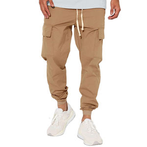 Pantalon cargo unisexe en coton kaki avec cordon de serrage à la taille, poignets élastiques, séchage rapide, respirant, décontracté, pour adulte, couleur E-sports - Product Image 4