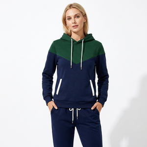Ensemble sweat à capuche et pantalon color block pour homme, manches longues, cordon de serrage, survêtement décontracté, vêtement d'automne, matière respirante en polyester et coton - Product Image 6