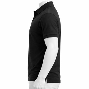 เสื้อโปโลผู้ชายสีดำล้วน แขนสั้น ผ้าปิเก้ คอตตอน ระบายอากาศได้ดี สวมใส่สบาย เหมาะสำหรับกอล์ฟ ชุดยูนิฟอร์ม เสื้อโปโลพื้นฐาน ขายส่ง - Product Image 3