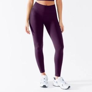 Leggings de yoga ultra doux de couleur unie pour femmes, taille haute, extensibles dans quatre directions, séchage rapide, légers, taille élastique, pour l'été - Product Image 5