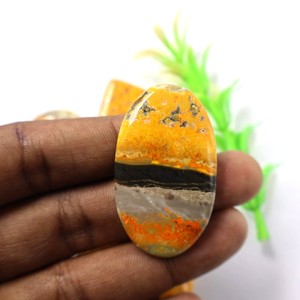 Gorgeous Bumble Bee Jasper Gemstone Flat <b>Back</b> Mix Shape For Customize Size Loose Bumble Bee Jasper Cabochon At Wholesale Price - Product Image 3