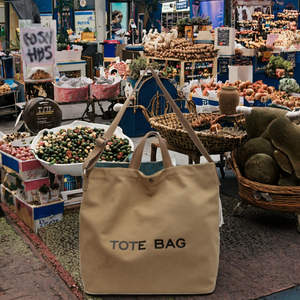 Bolsa de Lona Coreana Nueva al por Mayor con Asa Larga para Mujer, Reutilizable para la Playa y Compras - Product Image 2