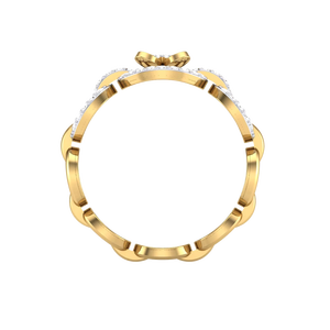 แหวนทองประดับเพชรเซอร์โคเนียสำหรับผู้หญิง - ดีไซน์โซ่เชื่อมแบบโปร่งหรูหรา - เครื่องประดับของขวัญ - Product Image 5