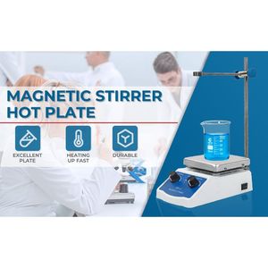 Agitateur magnétique de laboratoire avec plaque chauffante 2000 ml, vitesse réglable 100-1600 tr/min - Product Image 4