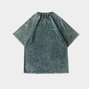 Camisetas Promocionales Baratas al por Mayor, Unisex, 100% Algodón, Manga Corta, Cuello Redondo, Lavado Ácido, Impresión de Logotipo Personalizada, Antiencogimiento, 200g - Product Image 5