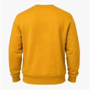 Sudadera Personalizada Mustard Gold para Hombre, Cuello Redondo Clásico, Corte Relajado, Felpa de Algodón y Poliéster de Peso Medio, MCRW-0021 - Product Image 2