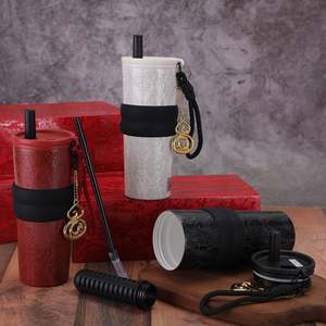 Taza Aislada de Acero Inoxidable con Revestimiento Cerámico para Mantener Bebidas Frías o Calientes, Portátil, con Pajita - Product Image 2