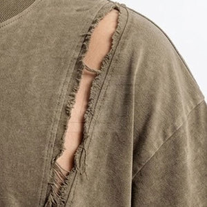 T-shirts délavés tendance, style streetwear décontracté, confortables pour le quotidien, mode masculine - Product Image 4